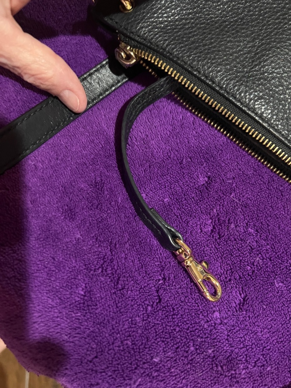 Michael Kors Black Pebbled Leather Chain-Trim Crossbody NWOT  H09 - Picture 9 of 10
